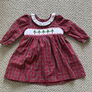 Plaid Red and Green Kids Formal Dress
